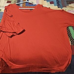 Tahari Vibrant Red Dolman Cutout Sleeve Top